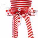 Ochine Christmas Tree Topper Hat Holiday Decoration Classic Black and White Checkered Derby Top Hat with Large Bow Decor Collapsible Xmas Hat Party Supplies Ornaments Home Decorations