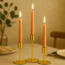 smtyle Gold Taper Candle Holders for Candlestick Candles Set of 3 Candelabra with Iron-0.8" Diameter Ideal for Candle Stick Decor