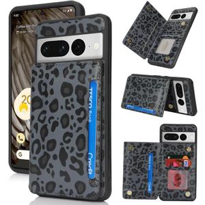 iCoverCase Compatible with Google Pixel 7 Pro Case with Card Holder, Wallet Phone Case for Women Men [RFID Blocking] PU Leather Protective Wallet Case for Pixel 7 Pro (Black Leopard)