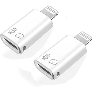 [Apple MFi Certified] 2 Pack Lightning Male to USB C Female Headphones Adapter,Lightning Headphones to Type C Aux Audio Adopter Connector Dongle for iPhone 14/13/12/11/8/7/Plus/Pro Max/6 NO Call (offwhite)