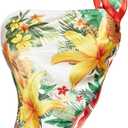 Women's One Shoulder Floral Tank Top Sleeveless Asymmetrical Hem Vacation Beach Crop Tops (S)