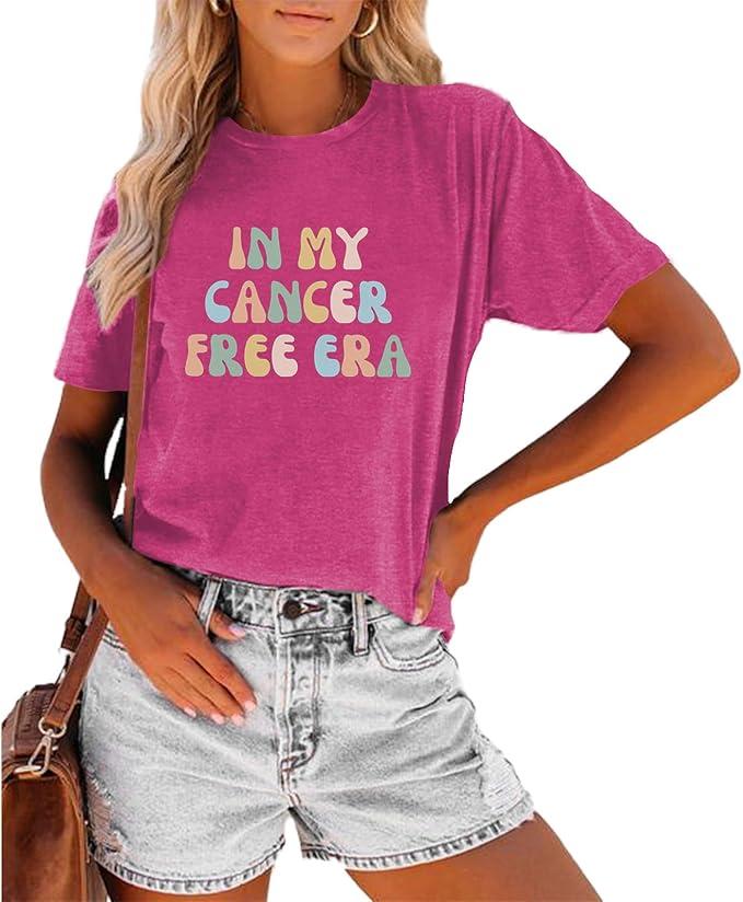 Womens Breast Cancer Shirts Pink Ribbon Cure Breast Cancer Awareness Tshirts Short Sleeve Tops
Pink XXL