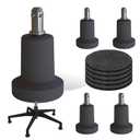 Bell Glides Replacement Office Chair or Stool Swivel Caster Wheels to Fixed Stationary Castors (Bell Glides Long)