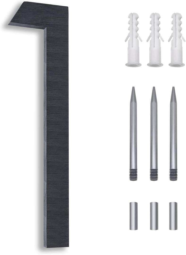 8 Inch House Numbers For Outside modern,Address Numbers For Houses Numbers For Address On House Metal Black Large Modern House Number Door Numbers For House Floating Flush Mount Aluminum Black Number (1)