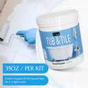 DWIL Tub and Tile Refinishing Kit, Quick-Dry Tile Paint for Wall & Floor, Sink Bathtub Paint for Bathroom, Kitchen, Toilets, Water Based, Semi-Gloss White, 50-55sq.ft, 33oz
