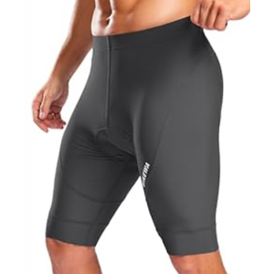 Bikewa Men's Cycling Shorts with Silicone Leg Grippers Padded Bike Bicycle Biking Shorts for Men No Pockets (Medium, Gray)
