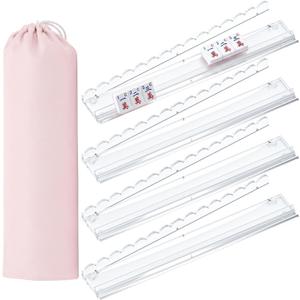 4 Pack 20Inch Acrylic Clear Mahjong Racks with Pushers