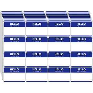 Zacool 480 Pcs Name Tag Stickers (3"x 2") Blue Hello My Name is Stickers Identification Badges, Easy Peel and Stick Name Tags for Themed Party, Family, Home, School, Office, Conferences