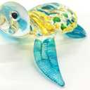 Hand Blown Art Glass, Sea Turtle Animal Figurine – Decorative Home Décor Collectible, Display Only, Unique Decorative Gift,Turtle Art Glass Blown. (N0053)