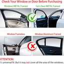 Aokway Magnetic Car Window Shades, Mesh Window Covers for Camping, UV Protection Car Curtains for Front & Rear Sunshade for car Window Baby, Universal Fit for Baby & Drivers (4Pcs)