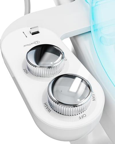 CLEAR REAR Bidet Attachment for Toilet Seat - Non-Electric, Self-Cleaning Dual Nozzle, Adjustable Water Pressure, Rear & Feminine Wash Hygienic Upgrades - Fits Elongated Toilets (Cold & Warm Water) - Amazon.com