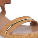 BATA Womens Sandals, Open Toe Dressy Wedges heels sandals, Adjustable Slip on Elastic Ankle Strap Fit, Stylish Heeled for Office, Party, Weddings & All-Day Wear (6, Beige)