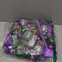 Purple Advent Wreath with Lace Doily Centerpiece, 13-Inch Christmas Table Wreath with 4 Silver Candle Holders - Candles Not Included