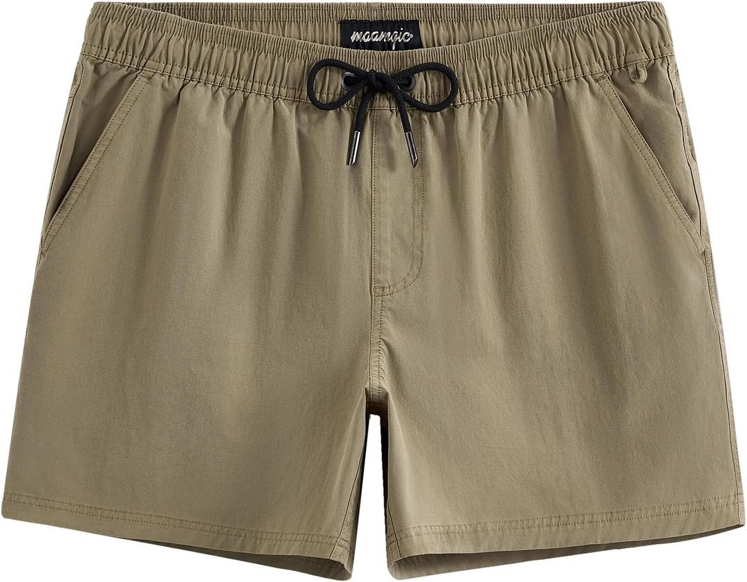maamgic Men's 5 inch Inseam Shorts Pull-On Relaxed Fit Comfort Stretch Short Shorts with Pocket, M