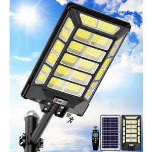 5000W Solar Street Lights Outdoor - 6500K Wide Angle Solar Light with Motion Sensor, IP67 Waterproof Parking Lot Light Dusk to Dawn with Remote for Street Yard Garden