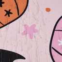 2 x Cute Pumpkins Fabric Shower Curtain Aesthetic Funky Fall Bathroom Decorations, Colorful Pink Boho Floral Fall Halloween Bats Shower Curtain Set with Hooks, Heavy Duty Waterproof (72"W x 72"L (Pack of 1))