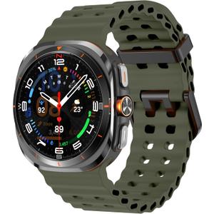 2 x Silicone Band Compatible with Samsung Galaxy Watch Ultra 47mm (2024/2025), Breathable Silicone Band for Galaxy Watch 7 6 5 4 44mm 40mm / 6 Classic 43mm 47mm / 5 Pro 45mm / 4 Classic 46mm 42mm