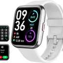 Smart Watch for Women Android & iPhone, Alexa Built in, 1.8" Touch Screen Fitness Tracker with Answer/Make Calls, IP68 Waterproof Heart Rate/Sleep/SpO2 Monitor, Pedometer, 100 Sport Modes, White