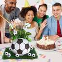 MiniInflat 34 Pcs Soccer Party Decor Table Centerpieces Decorations Kit Includes 6 Artificial Grass Mats 12 Mini 6 Balls Honeycomb Balls 10 Decorations for DIY Sport Favor