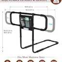 Bed Rails for Elderly Adults Safety, Extended Bed Assist Rail for Seniors with Motion Sensor Light - Adjustable Side Bed Guard Rails Handle Support Bar with Storage Bag, Fit King Queen Full Twin