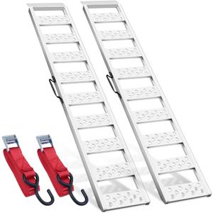 Aluminum Loading Ramps, 78 x 12 in, 1,300 lb per Pair, 2 Pack
