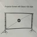 Outdoor Projector Screen with Stand 150 inch 16:9, Portable Projector Screen, 1.5 High Gain Fiberglass, Sturdy Backing, Wind-Resistant Movie Screen, Tripod/Wall Mounted, for Home Cinema/Backyard Party