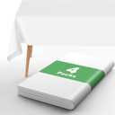 URMONA Plastic Tablecloth Disposable, 4 Pcs - 54" x 132" Table Cloth Rectangle Table, Waterproof, Suitable for Parties, Picnics, Weddings, and Camping(White)