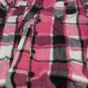 ZOMVA 2024 Women's 0X-5X Plus Size Long Flannel Plaid Shacket Jacket Oversized Button Down Coats Shirts with Pockets (4X-Large Plus, Pink)