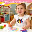 KERIFI Triangle Jumbo Crayons for Toddlers, Mess Free Washable Toddler First Crayons for Kids Ages 1-3 2-4 4-8, Unbreakable Non-Toxic, Easy to hold, Back to School Gifts for Coloring Book (24 Colors)