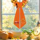 2PCS Fall Wreath Sash for Front Door - Autumn Wreath Satin Sash Embroidery Monogram Pumpkin Maple Leaf Harvest Decorative Door Hanger Garland Yard for Thanksgiving Gifts, DIY Sash Decor(55 x 5 inches)