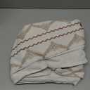 Boho Linen Shower Curtain for Bathroom with Striped Print,72" W x 84" L,Beige,Extra Long Size