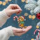 Orange Tabby Cat Hugging Candy Cane 2D Flat Acrylic Ornament - Orange Tabby Christmas Ornmanent - Christmas Tree Decoration, Cat Lover Gifts 2025