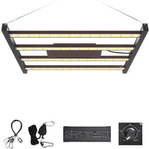 CANAGROW CG2400 LED Grow Light for Indoor Plants 4x4ft Coverage with High Yield Diodes, Sunlike Full Spectrum Dimmable Growing Lamps for Hydroponic Indoor Seeding Veg Bloom Greenhouse (Black)