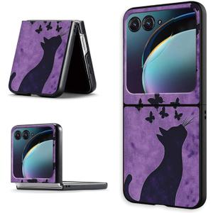 Case for Motorola Moto Razr 50 / Moto Razr 2024, Hard PC Slim Shockproof Anti-Scratch Protective Phone Cover for Motorola, Ghost Cat, Cute Slim Ultra-Thin Hard Cover