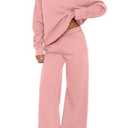 PRETTYGARDEN Womens Sweatsuits 2 Piece Set 2026 Casual Winter Long Sleeve Hoodie Loose Wide Leg Sweatpants Fall Tracksuit (Pink,Large)