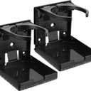 2pcs Adjustable Folding Cup Holder, Car Wall Mount Water Drink Coffee Bottle Holder with Screws, Fit Most Size Mugs Bottle, for Truck RV Van Boat Camper Caravan Marine (Diamond Pattern)