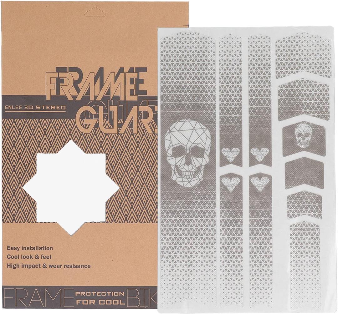 Bike Frame Protection Tape,Bike Frame Protector Stickerthickened Fade Resistant Decorative Pvc Bike Frame Tape,Bike Wrap for Mountain Road Bikes (Skull Head)