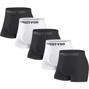 MEETYOO Compression Shorts Men, 3/4/5 Pack Spandex Running Shorts Athletic Workout Sport Performance Baselayer Underwear, Size Small