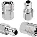M MINGLE Pressure Washer Adapter, 2 Sets 3/8 Inch Quick Connect Fittings, Stainless Steel Pressure Washer Fittings, Male and Female Power Washer Quick Disconnect Kit, 5000 PSI