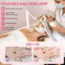 Arch Half Moon Light - Nail Lamp for Desk Foldable Nail Tech Light | Professional 34 inch 420 LED Beads Adjustable Brightness 3 Color Temperature for Manicure Crafting (Pink)