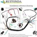 125cc Wiring Harness 110cc ATV Wiring Harness Kit for Chinese ATV Wiring Harness Compatible with GY6 Taotao Kazuma Baja 50cc 70cc 90cc 110cc 125cc 150cc ATV Go Kart Scooter Pit Bike Quad Moped