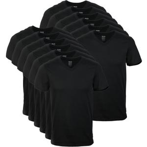 Gildan Men's V-Neck T-Shirts, Multipack, Style G1103 (Black, XXL)