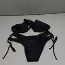 Sexy Bikini for Women Underwire Swimsuits Spaghetti Strap Swimwear Criss Cross Halter Bathing Suit 2 Piece (Small, Black)