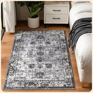 Istana 3x5 Area Rug - Dark Grey Modern Rugs for Living Room 3x5 - Foldable 3x5 Rugs for Bedroom/Living Room Rug - Stain Resistant 3x5 Washable Rug - Eco-Friendly Small Area Rugs 3x5 (3X5, Dark Grey) Istana 3x5 Area Rug - Dark Grey Modern Rugs for Living Room 3x5 - Foldable 3x5 Rugs for Bedroom/Living Room Rug - Stain Resistant 3x5 Washable Rug - Eco-Friendly Small Area Rugs 3x5 (3X5, Dark Grey)