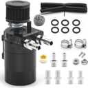 muge racing 400ml Oil Catch Can Kit Universal for Cars/Trucks, Baffled Aluminum Reservoir with Breather Filter & Accessories, 3/8" Fuel Line Included, Fits 5.7 Hemi/5.3 Silverado and More, Black