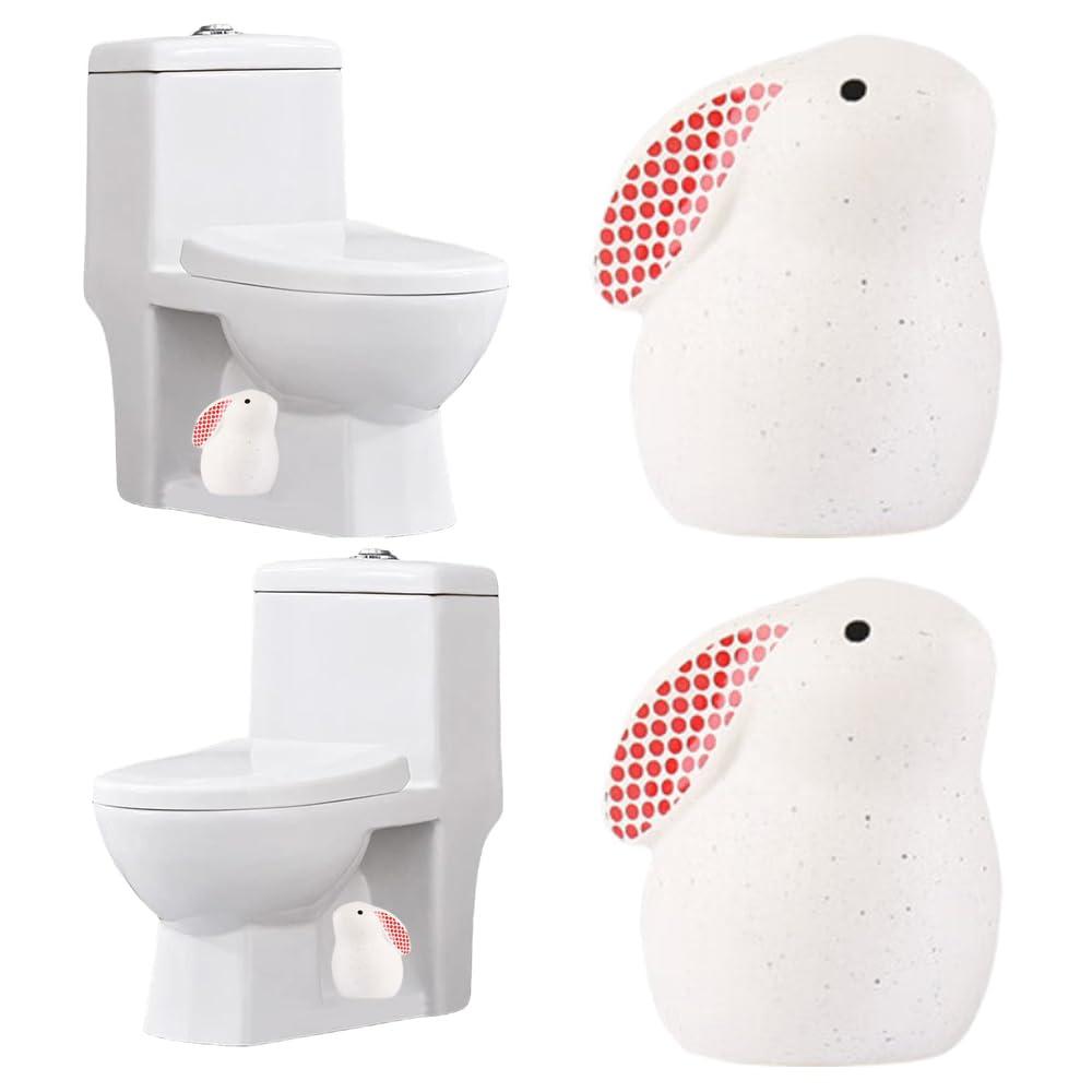 Set of 2 Toilet Bolt Covers Decorative, Toilet Bolt Caps Decorative, Easter Bunny Decor, Ceramic Toilets Screw Cover Caps, Rabbit Bathroom Knob Cap, Functional Bathroom Parts, Easy to Install (Small)