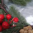 MorTime 16 Inches LED Christmas Wreath with Pinecones Red Berries, Red Bowknot Lighted Christmas Wreath with 40 LED Warm White Lights for Winter Holidays Home Decoration