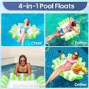 Inflatable Floating recliner, Buoyancy Inflatable Bed Float Lounge Chair, Water Hammock for Beach, Swimming Pool, Vocation Green