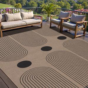 Tangsoo Easy Jute 6x9 Washable Area Rugs,Large Non-Slip Outdoor Carpet