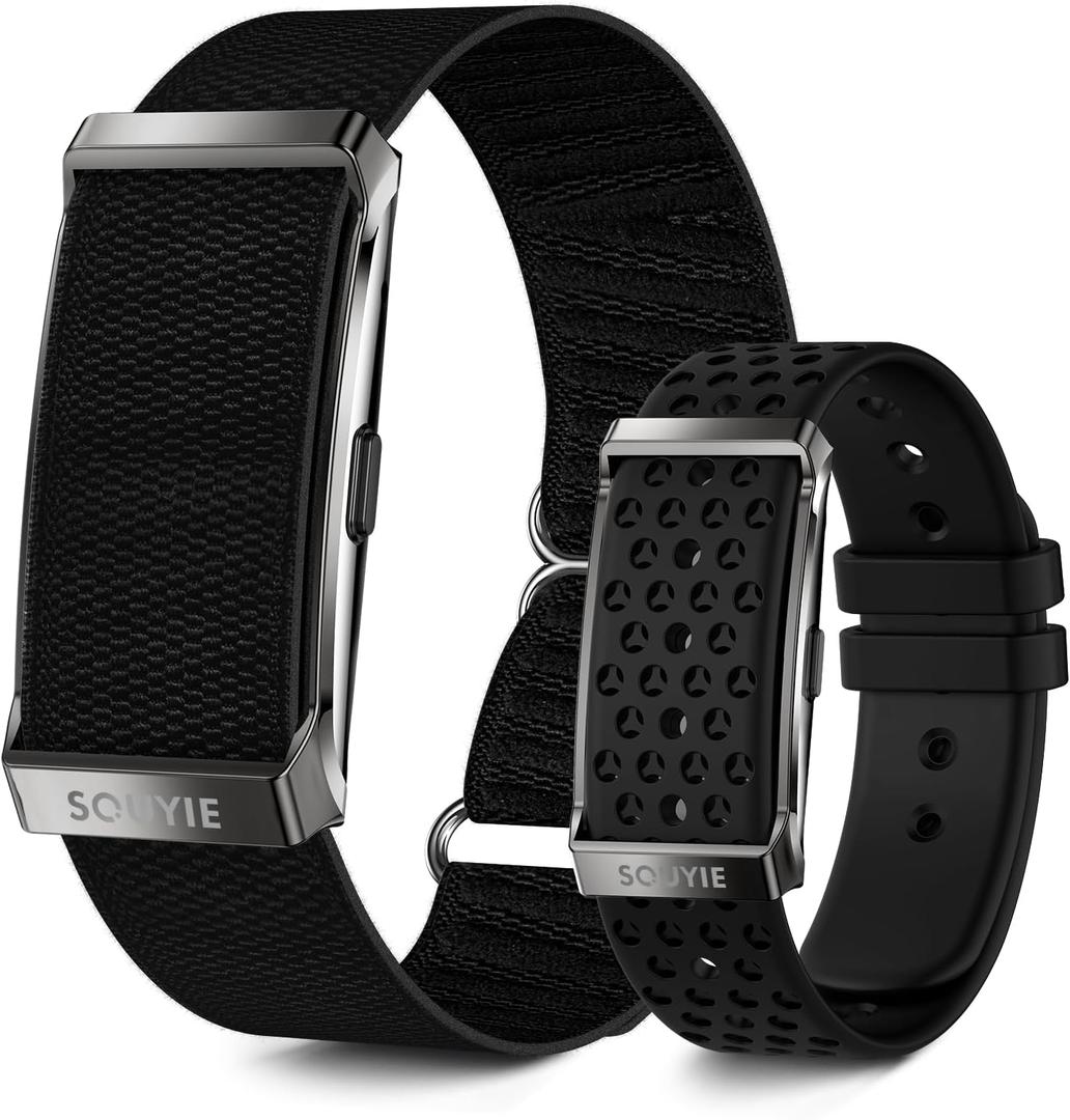 Smart Bracelet for Men Women, Health Activity Fitness Trackers, 24H Sleep Tracker, 24/7 Continuous Heart Rate/Blood Pressure/HRV/Stress Monitor, 170+ Sports Modes Smart Wristband with Free APP 2 Bands (Black)
